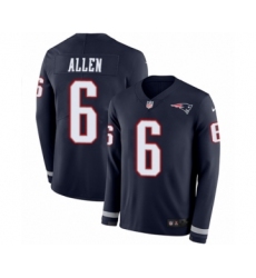 Youth Nike New England Patriots #6 Ryan Allen Limited Navy Blue Therma Long Sleeve NFL Jersey