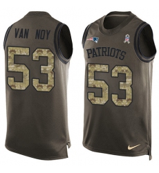 Men's Nike New England Patriots #53 Kyle Van Noy Limited Green Salute to Service Tank Top NFL Jersey