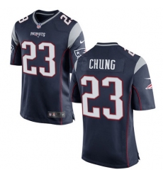 Men's Nike New England Patriots #23 Patrick Chung Game Navy Blue Team Color NFL Jersey