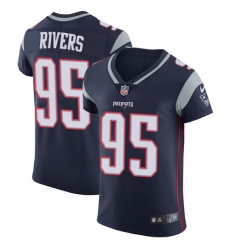 Men's Nike New England Patriots #95 Derek Rivers Navy Blue Team Color Vapor Untouchable Elite Player NFL Jersey