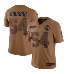 Men's New England Patriots #54 Tedy Bruschi Nike Brown 2023 Salute To Service Retired Player Limited Jersey
