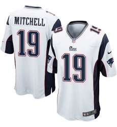 Men's Nike New England Patriots #19 Malcolm Mitchell Game White NFL Jersey