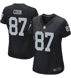 Women's Nike Oakland Raiders #87 Jared Cook Game Black Team Color NFL Jersey