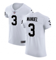 Men's Nike Oakland Raiders #3 E. J. Manuel White Vapor Untouchable Elite Player NFL Jersey