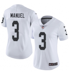 Women's Nike Oakland Raiders #3 E. J. Manuel Elite White NFL Jersey
