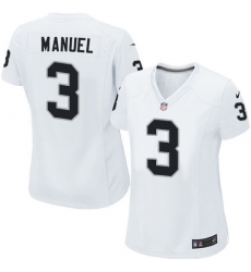 Women's Nike Oakland Raiders #3 E. J. Manuel Game White NFL Jersey