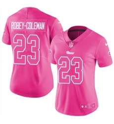 Women's Nike Los Angeles Rams #23 Nickell Robey-Coleman Limited Pink Rush Fashion NFL Jersey
