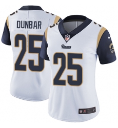 Women's Nike Los Angeles Rams #25 Lance Dunbar Elite White NFL Jersey