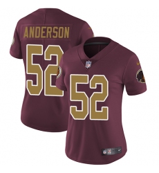 Women's Nike Washington Redskins #52 Ryan Anderson Burgundy Red/Gold Number Alternate 80TH Anniversary Vapor Untouchable Limited Player NFL Jersey