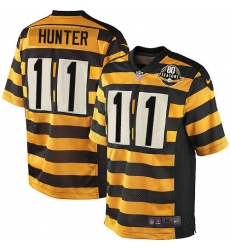 Men's Nike Pittsburgh Steelers #11 Justin Hunter Elite Yellow/Black Alternate 80TH Anniversary Throwback NFL Jersey