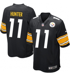 Men's Nike Pittsburgh Steelers #11 Justin Hunter Game Black Team Color NFL Jersey