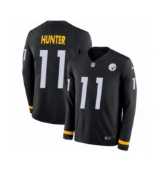 Men's Nike Pittsburgh Steelers #11 Justin Hunter Limited Black Therma Long Sleeve NFL Jersey