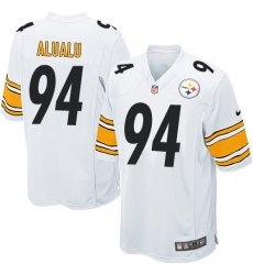 Men's Nike Pittsburgh Steelers #94 Tyson Alualu Game White NFL Jersey