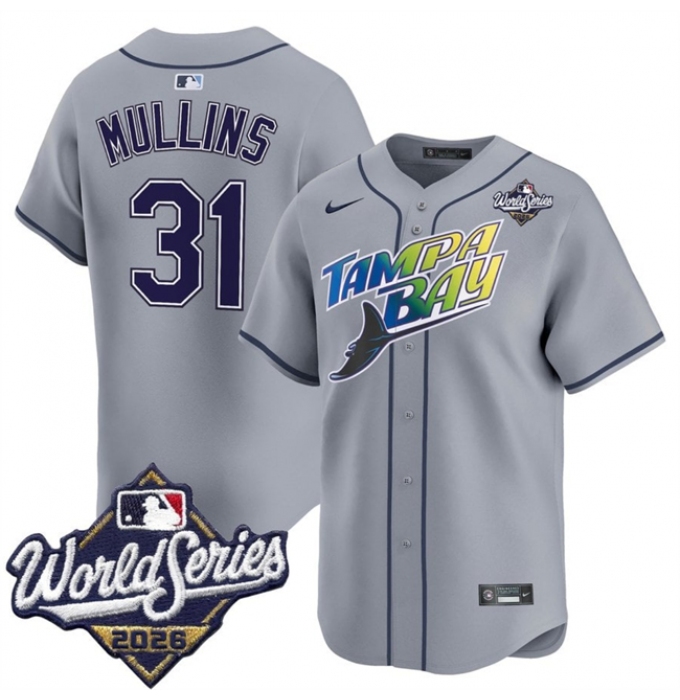 Men's Tampa Bay Rays #31 Cedric Mullins Grey 2026 World Series Limited Stitched Baseball Jersey