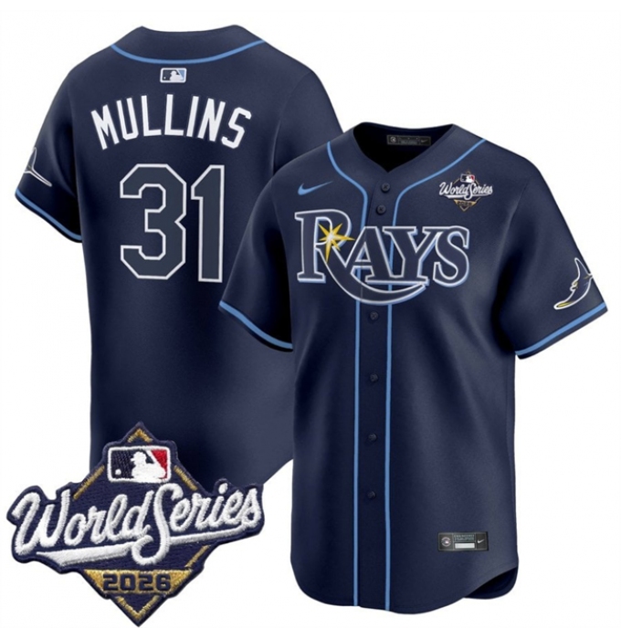 Men's Tampa Bay Rays #31 Cedric Mullins Navy 2026 World Series Limited Stitched Baseball Jersey