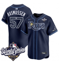 Men's Tampa Bay Rays #57 Drew Rasmussen Navy 2026 World Series Limited Stitched Baseball Jersey