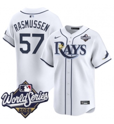Men's Tampa Bay Rays #57 Drew Rasmussen White 2026 World Series Home Limited Stitched Baseball Jersey