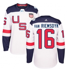 Youth Adidas Team USA #16 James van Riemsdyk Premier White Home 2016 World Cup Ice Hockey Jersey