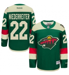 Youth Reebok Minnesota Wild #22 Nino Niederreiter Premier Green 2016 Stadium Series NHL Jersey