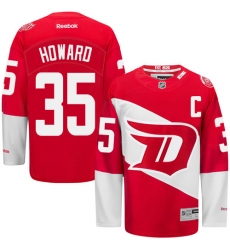 Men's Reebok Detroit Red Wings #35 Jimmy Howard Premier Red 2016 Stadium Series NHL Jersey