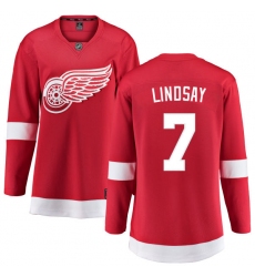 Women's Detroit Red Wings #7 Ted Lindsay Fanatics Branded Red Home Breakaway NHL Jersey