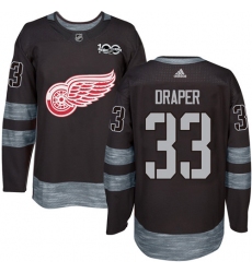 Men's Adidas Detroit Red Wings #33 Kris Draper Premier Black 1917-2017 100th Anniversary NHL Jersey