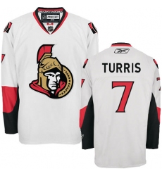 Men's Reebok Ottawa Senators #7 Kyle Turris Authentic White Away NHL Jersey