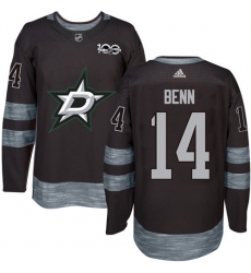 Men's Adidas Dallas Stars #14 Jamie Benn Premier Black 1917-2017 100th Anniversary NHL Jersey