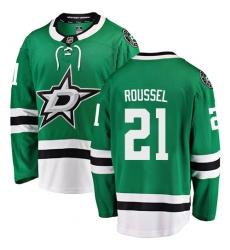 Youth Dallas Stars #21 Antoine Roussel Authentic Green Home Fanatics Branded Breakaway NHL Jersey
