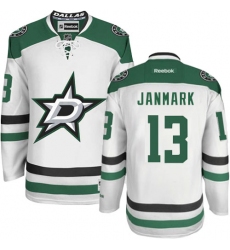 Men's Reebok Dallas Stars #13 Mattias Janmark Authentic White Away NHL Jersey