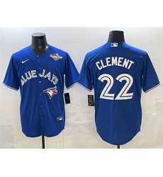 Men's Toronto Blue Jays #22 Ernie Clement Blue 2025 World Series Cool Base Stitched Baseball Jersey