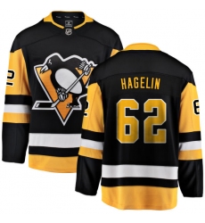 Youth Pittsburgh Penguins #62 Carl Hagelin Fanatics Branded Black Home Breakaway NHL Jersey