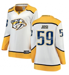 Women's Nashville Predators #59 Roman Josi Fanatics Branded White Away Breakaway NHL Jersey