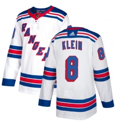 Men's Reebok New York Rangers #8 Kevin Klein Authentic White Away NHL Jersey