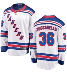 Men's New York Rangers #36 Mats Zuccarello Fanatics Branded White Away Breakaway NHL Jersey