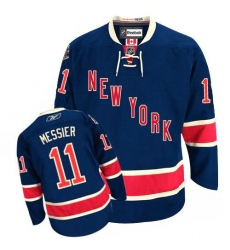 Women's Reebok New York Rangers #11 Mark Messier Authentic Navy Blue Third NHL Jersey