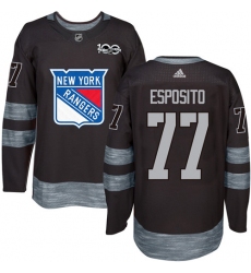 Men's Adidas New York Rangers #77 Phil Esposito Premier Black 1917-2017 100th Anniversary NHL Jersey