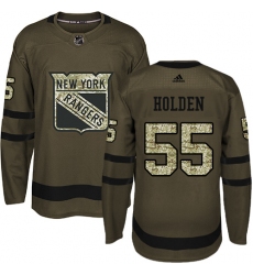 Youth Adidas New York Rangers #55 Nick Holden Premier Green Salute to Service NHL Jersey