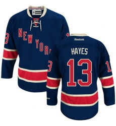 Men's Reebok New York Rangers #13 Kevin Hayes Authentic Navy Blue Third NHL Jersey