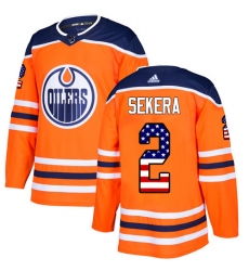 Youth Adidas Edmonton Oilers #2 Andrej Sekera Authentic Orange USA Flag Fashion NHL Jersey