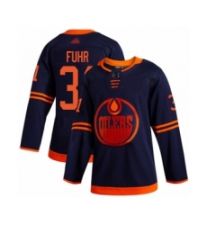 Youth Edmonton Oilers #31 Grant Fuhr Authentic Navy Blue Alternate Hockey Jersey