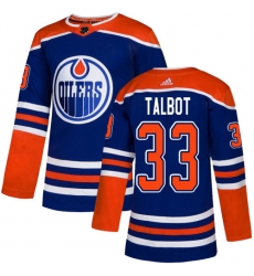 Men's Adidas Edmonton Oilers #33 Cam Talbot Premier Royal Blue Alternate NHL Jersey