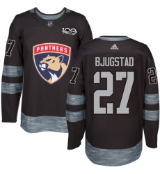 Men's Adidas Florida Panthers #27 Nick Bjugstad Premier Black 1917-2017 100th Anniversary NHL Jersey
