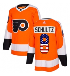 Youth Adidas Philadelphia Flyers #8 Dave Schultz Authentic Orange USA Flag Fashion NHL Jersey
