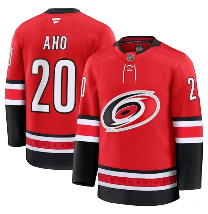 Men's Carolina Hurricanes #20 Sebastian Aho Red 2024-25 Alternate Stitched Hockey Jersey