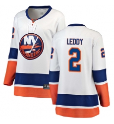 Women's New York Islanders #2 Nick Leddy Fanatics Branded White Away Breakaway NHL Jersey