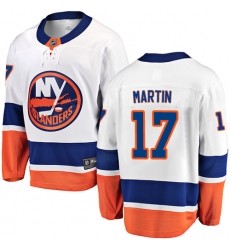 Youth New York Islanders #17 Matt Martin Fanatics Branded White Away Breakaway NHL Jersey