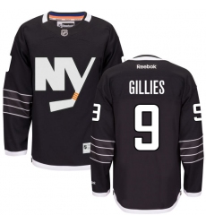 Men's Reebok New York Islanders #9 Clark Gillies Authentic Black Third NHL Jersey