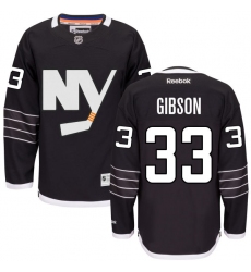 Men's Reebok New York Islanders #33 Christopher Gibson Premier Black Third NHL Jersey