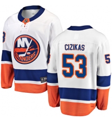 Youth New York Islanders #53 Casey Cizikas Fanatics Branded White Away Breakaway NHL Jersey